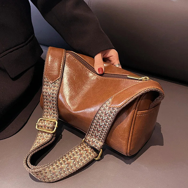 Vintage PU Leather Boston