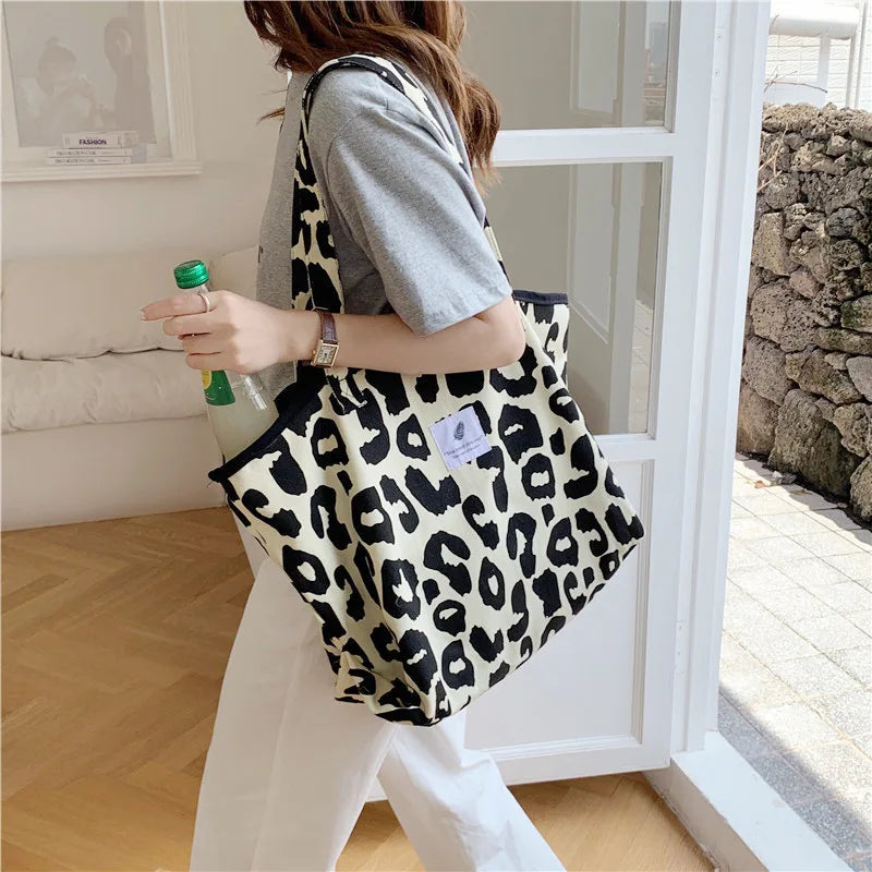 Large Capacity Casual Tote Bag Leopard