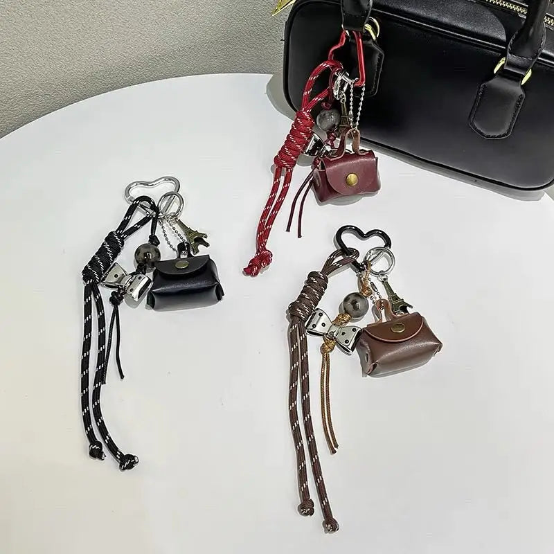 PU Leather Rope Keychain Bow Cute Heart