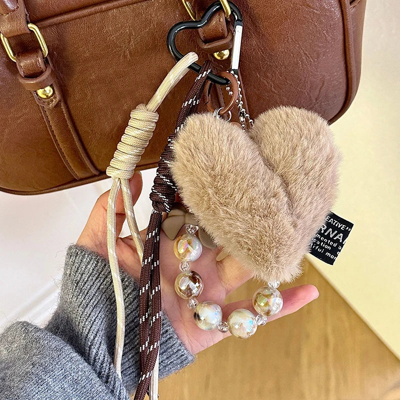 Fashion Fluffy Heart Keychain
