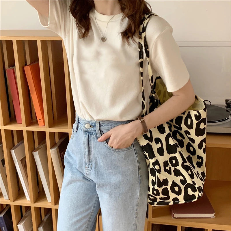 Large Capacity Casual Tote Bag Leopard