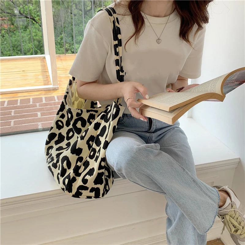 Large Capacity Casual Tote Bag Leopard