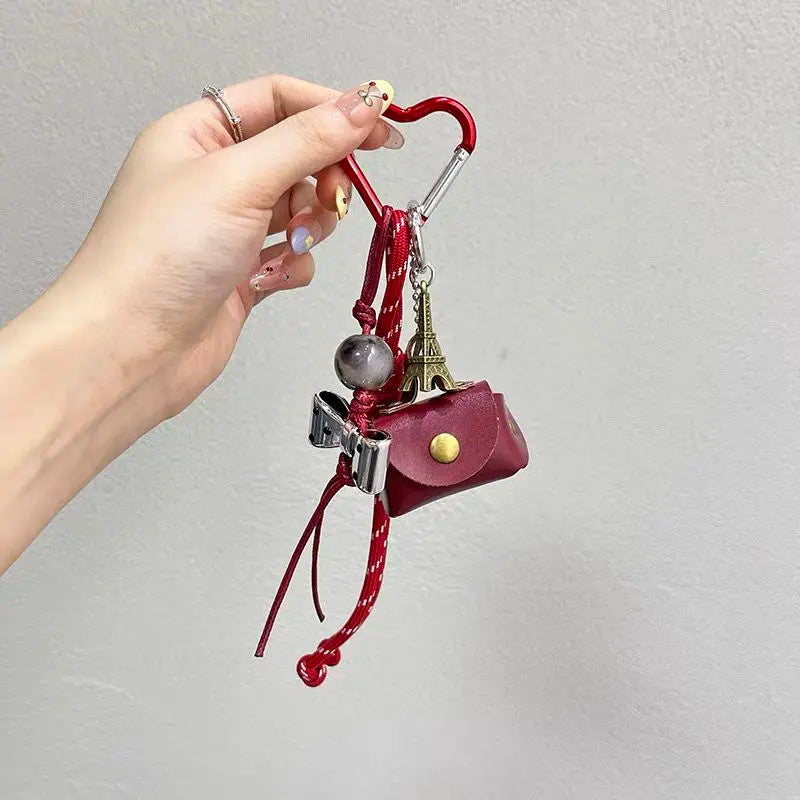 PU Leather Rope Keychain Bow Cute Heart