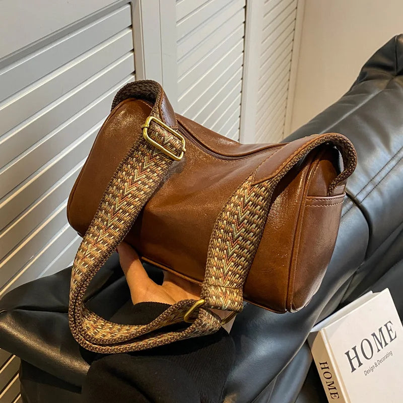 Vintage PU Leather Boston