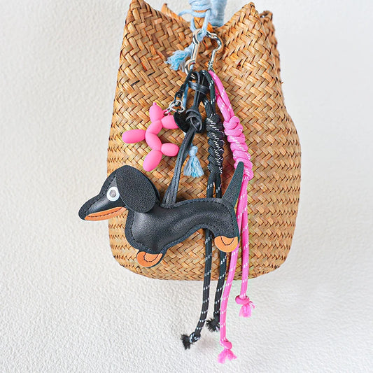 Handmade Keychain Woven Rope Sausage Dog Bag