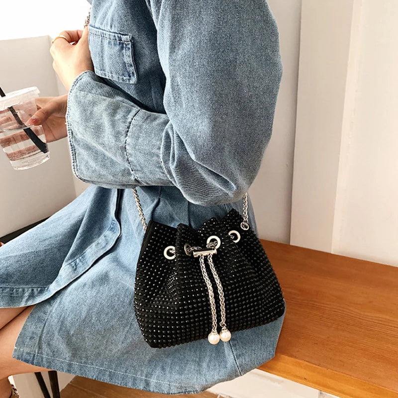 Ladies Rhinestone Bucket Shape