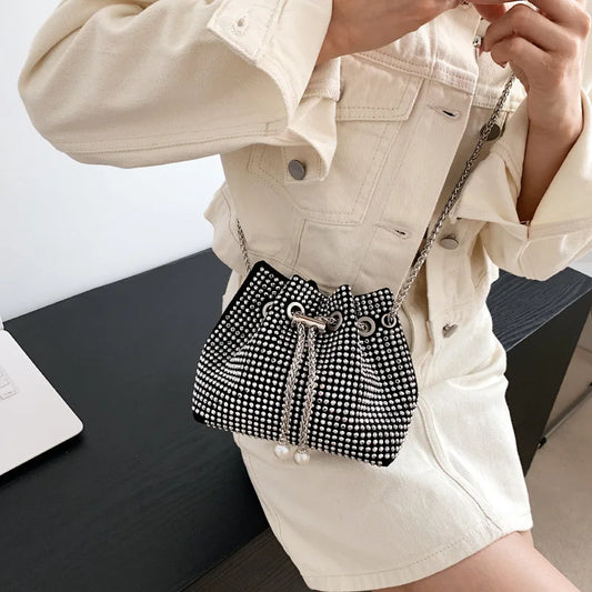 Ladies Rhinestone Bucket Shape