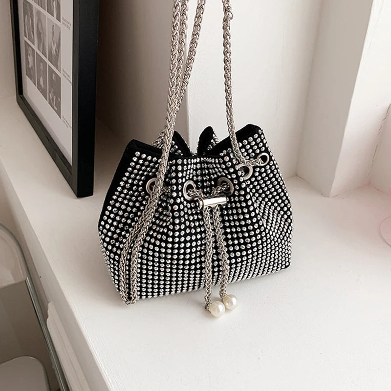 Ladies Rhinestone Bucket Shape